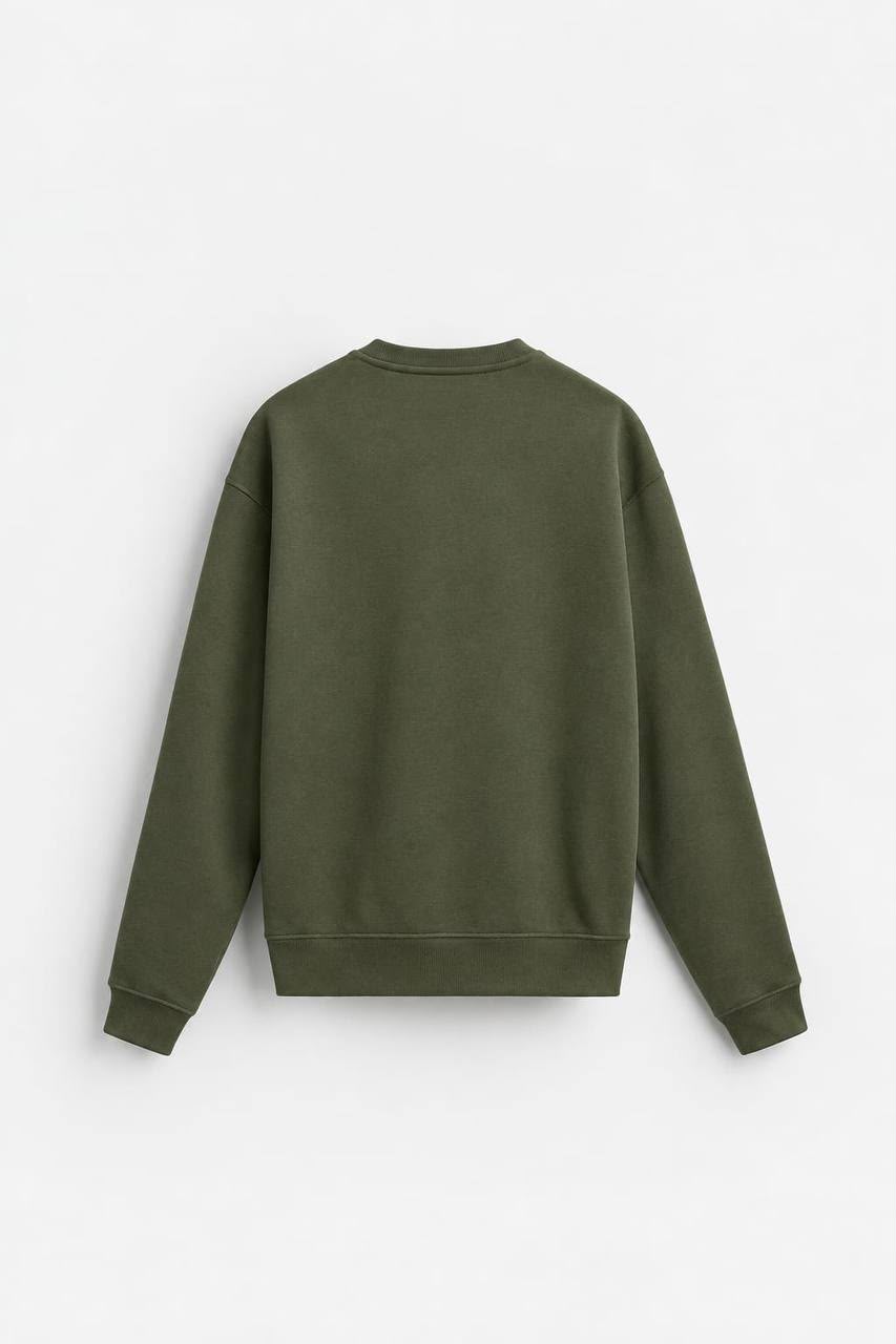 Zara Olive Basic Crewneck