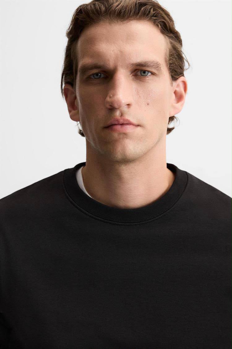 Zara Black Basic Crewneck