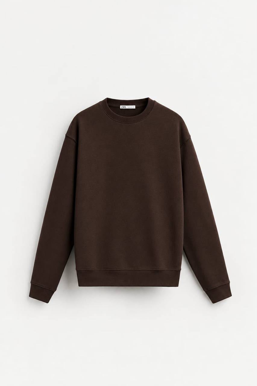 Zara Brown Basic Crewneck