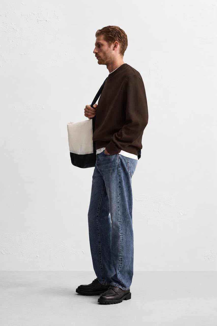 Zara Brown Basic Crewneck