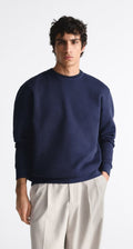 Zara Navy Basic Crewneck