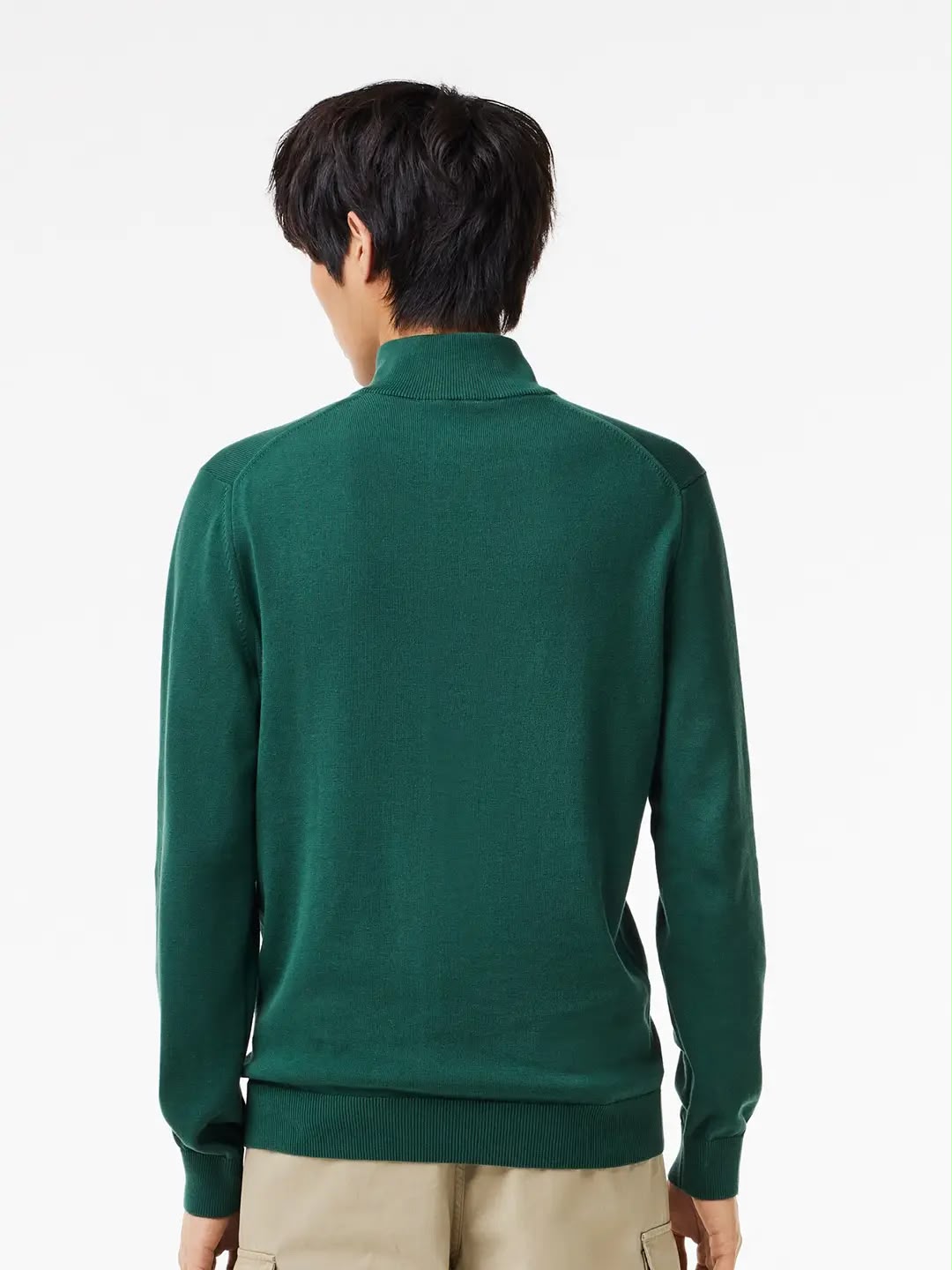 Lacoste Quarter-Zip Olive Pullover