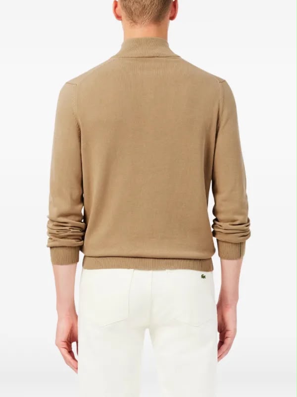 Lacoste Quarter-Zip Beige Pullover