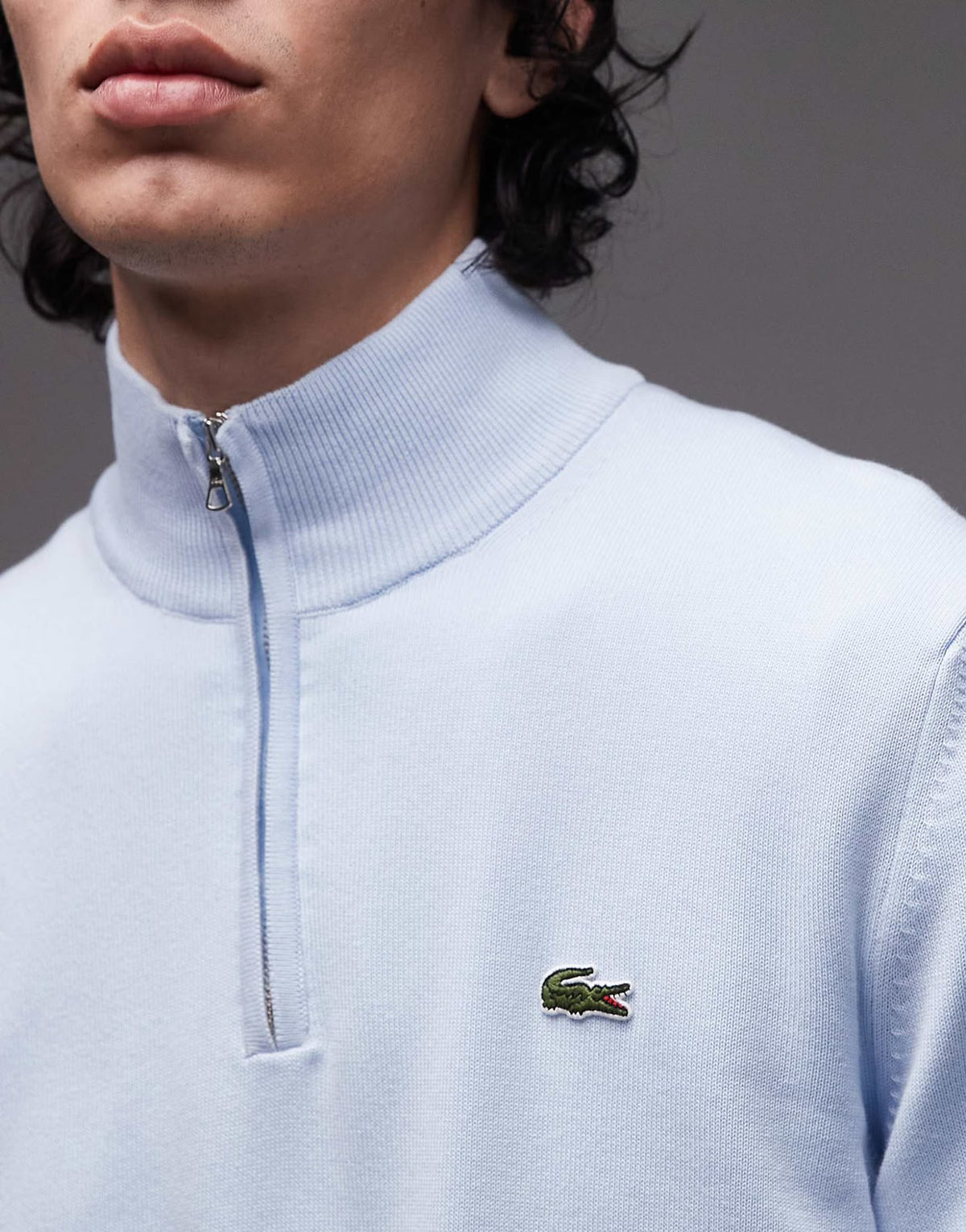 Lacoste Quarter-Zip Baby Blue Pullover