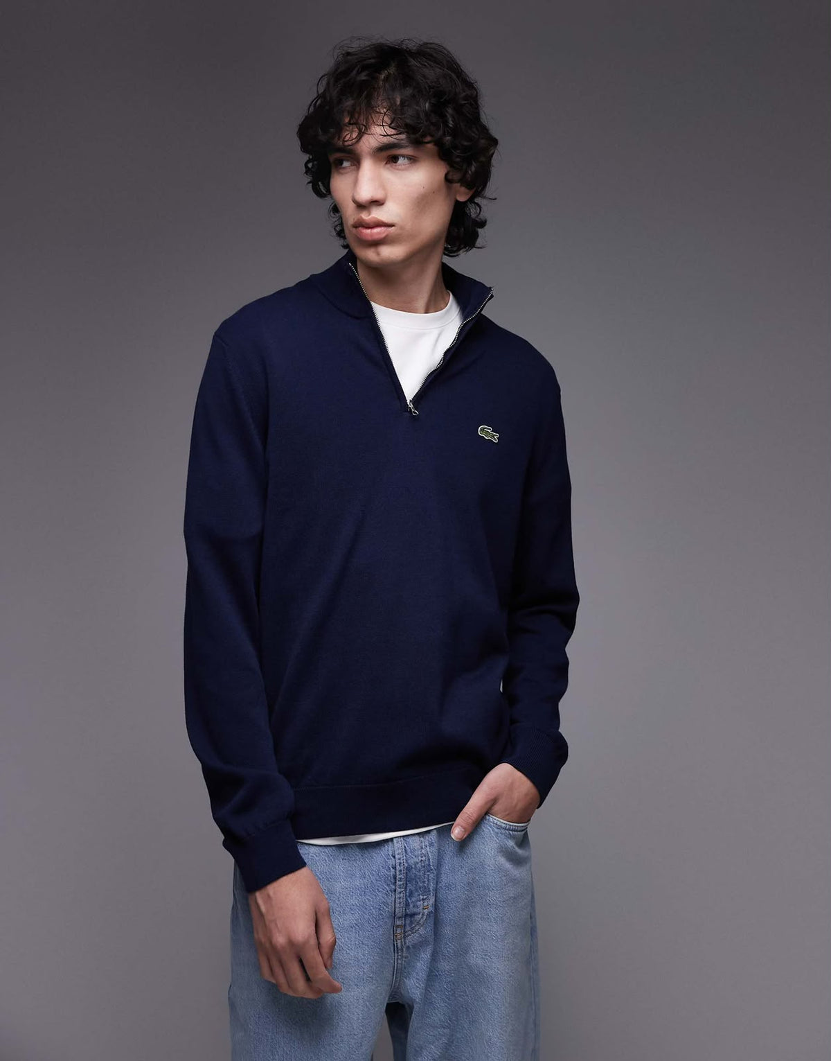 Lacoste Quarter-Zip Navy Pullover