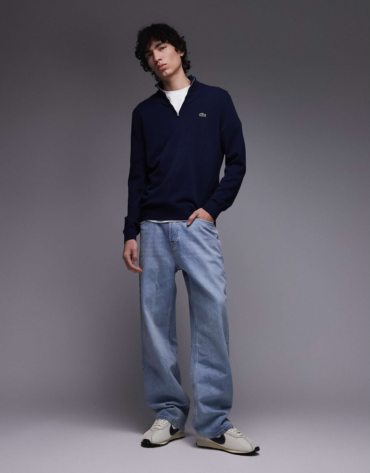 Lacoste Quarter-Zip Navy Pullover