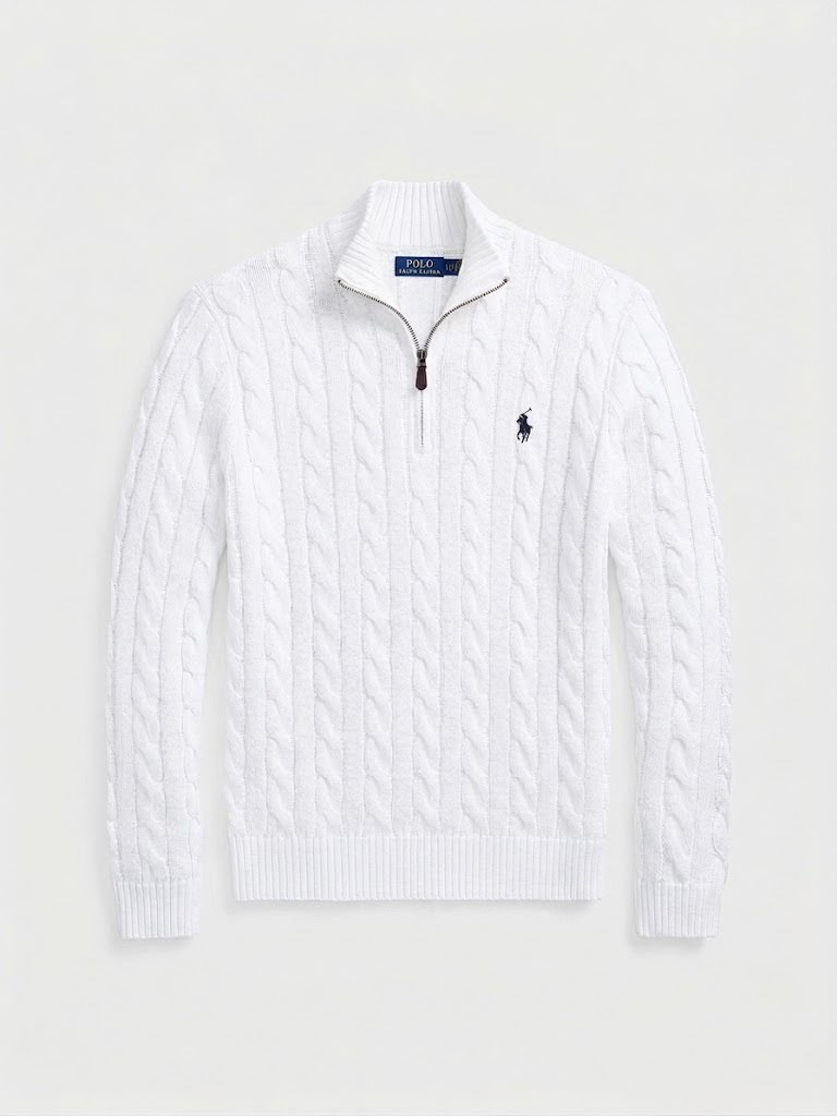 Polo Ralph Lauren White Quarter-Zip Pullover