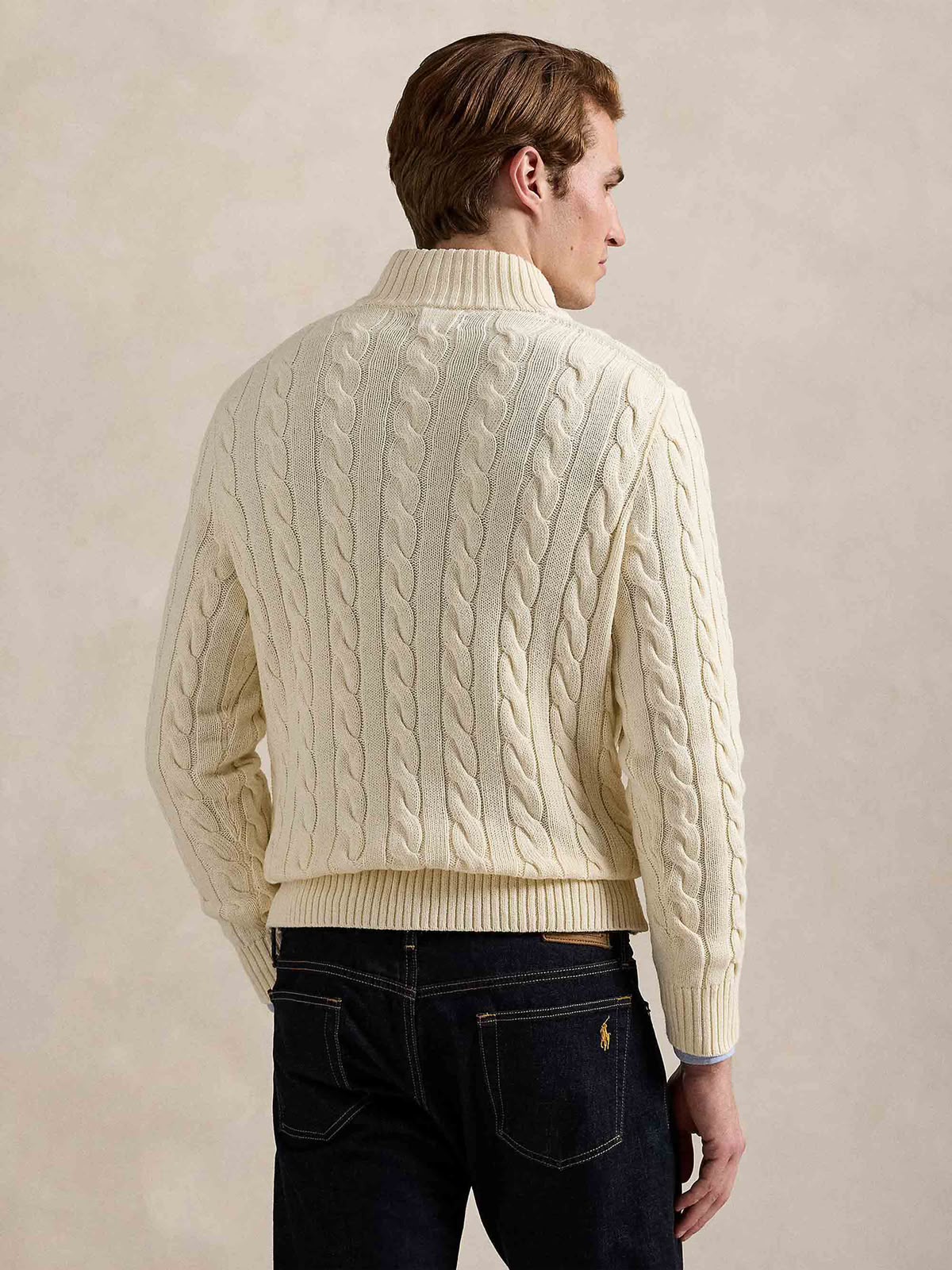 Polo Ralph Lauren Off White Quarter-Zip Pullover