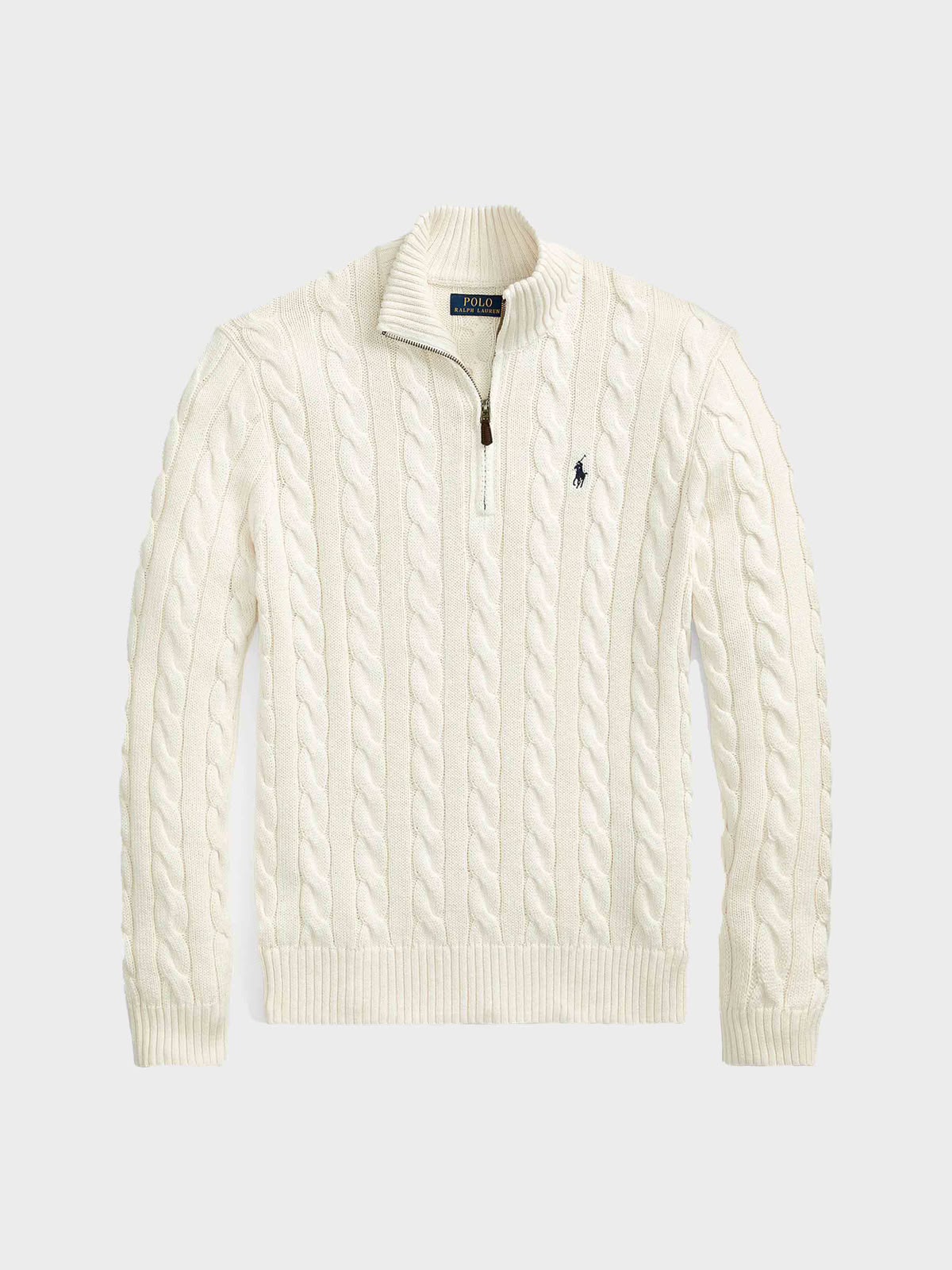 Polo Ralph Lauren Off White Quarter-Zip Pullover
