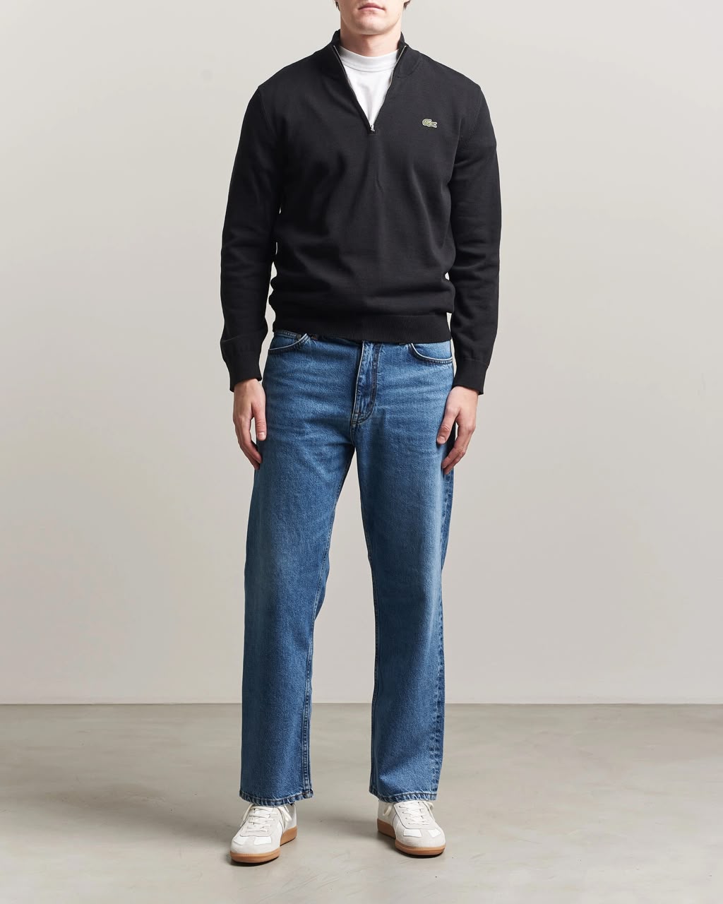 Lacoste Quarter-Zip Black Pullover