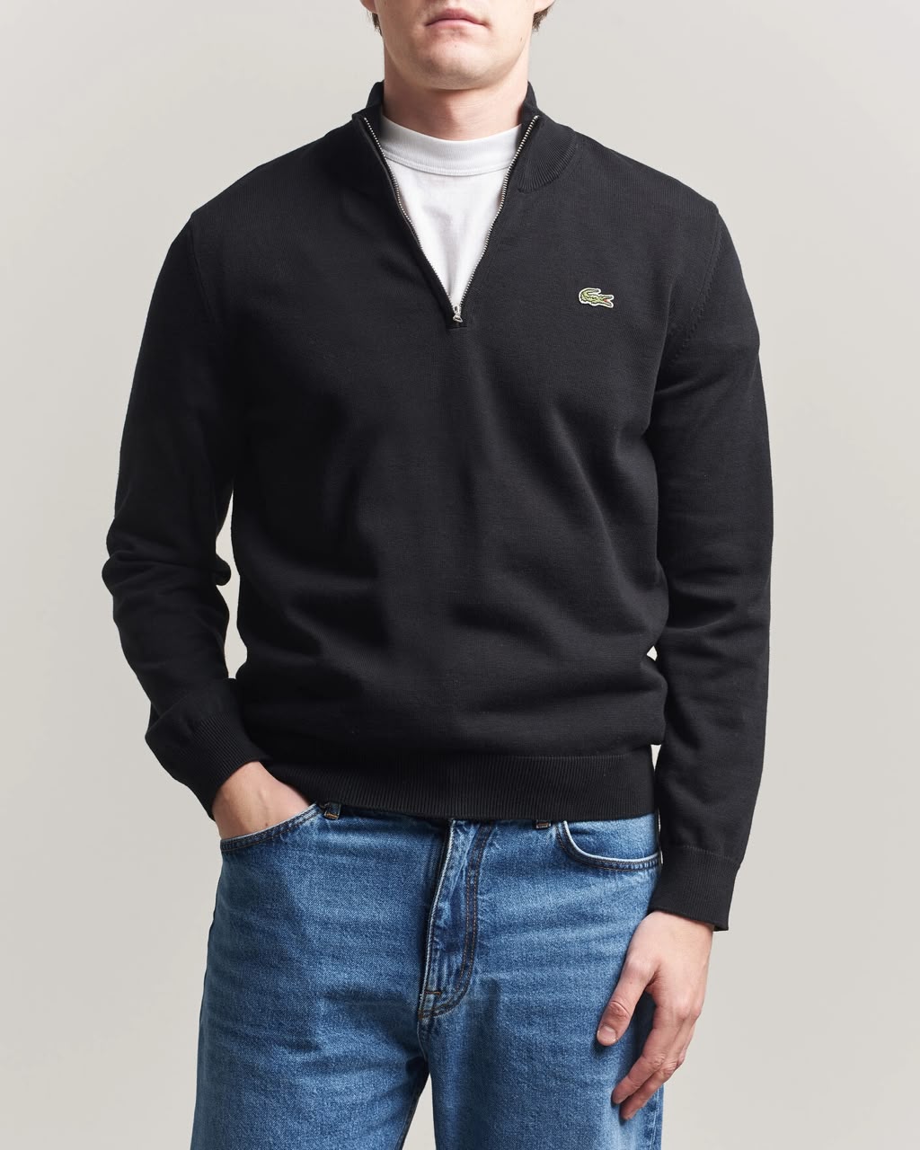 Lacoste Quarter-Zip Black Pullover