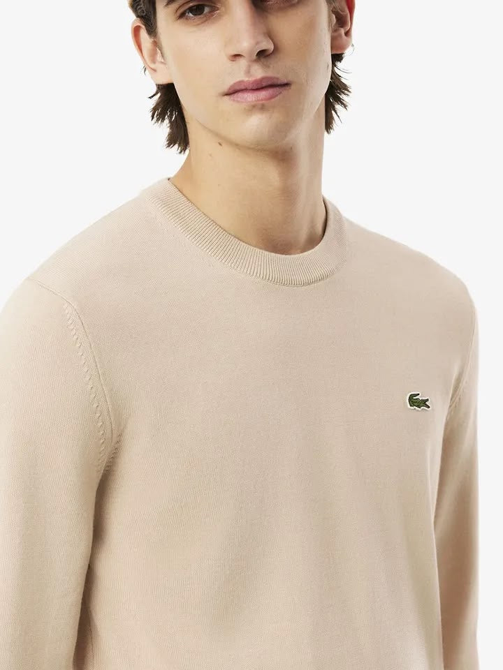 Lacoste Beige Round Pullover