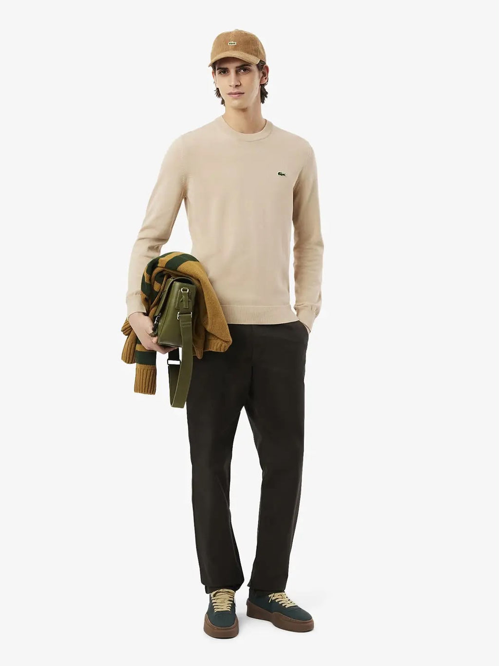 Lacoste Beige Round Pullover