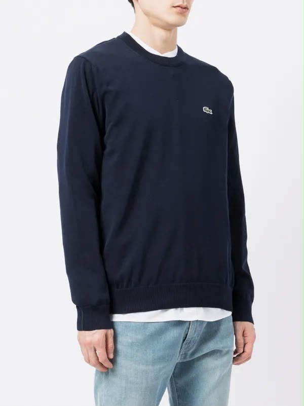 Lacoste Navy Round Pullover