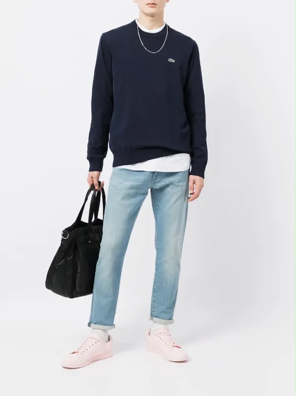 Lacoste Navy Round Pullover