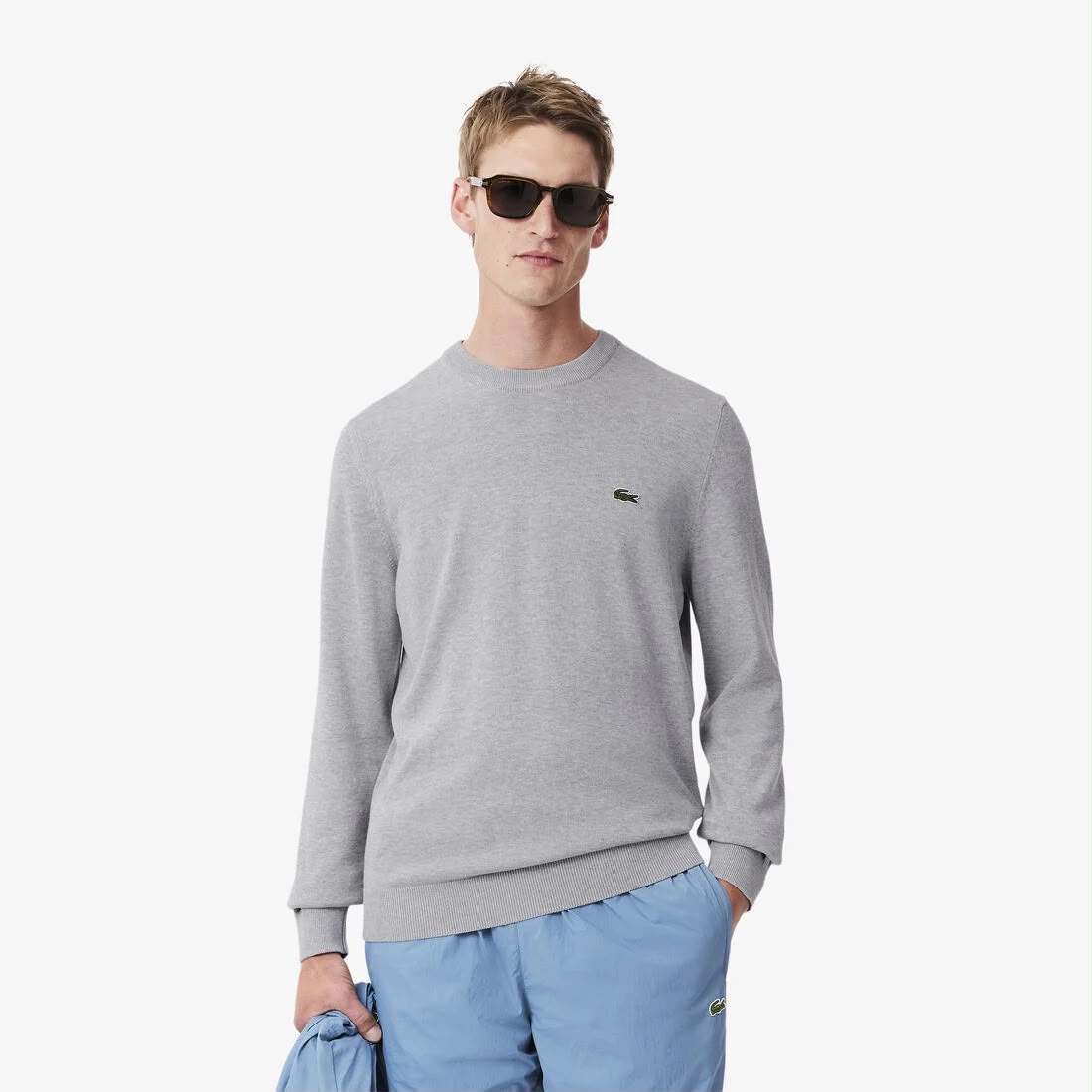 Lacoste Grey Round Pullover