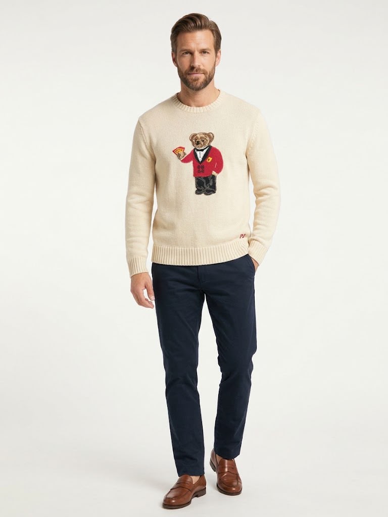 Polo Ralph Lauren - Red Teddy Bear Beige Knitted
