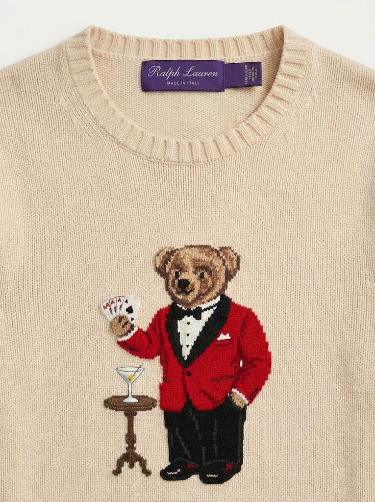 Polo Ralph Lauren - Red Teddy Bear Beige Knitted