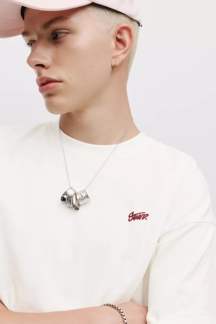 White Loose fit  STWD logo T-shirt