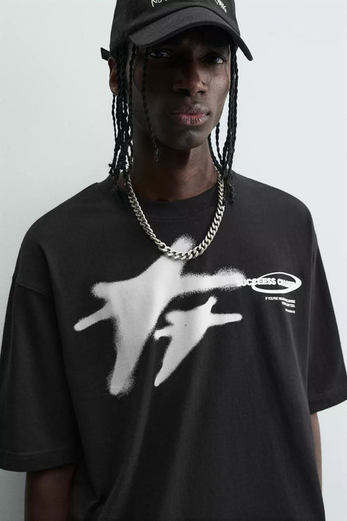 Black Zara boxy fit T-shirt