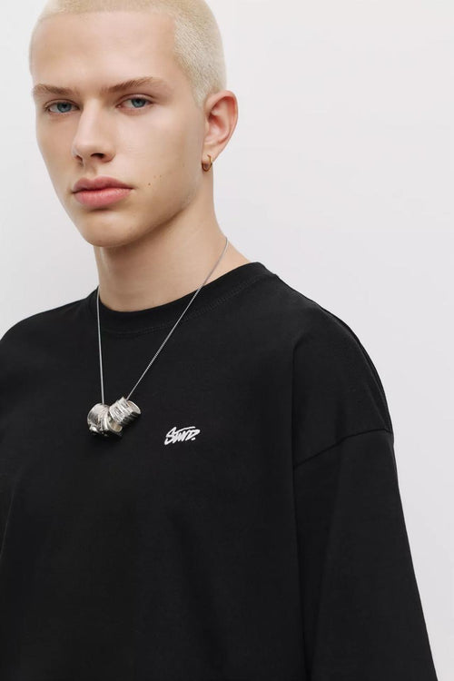 Black Loose fit  STWD logo T-shirt