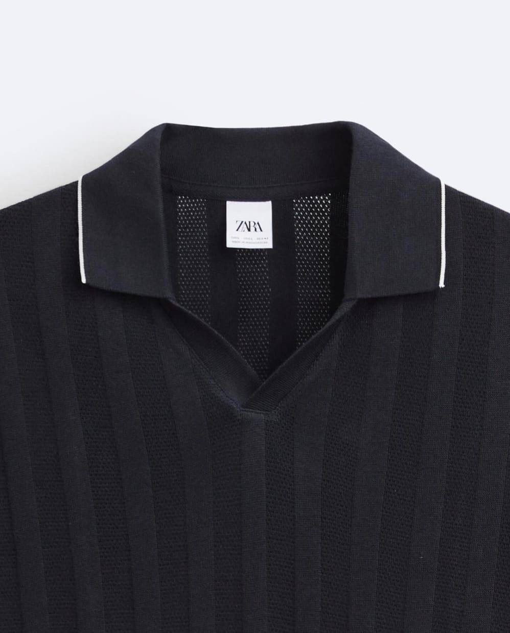 Black Zara Knitted Polo
