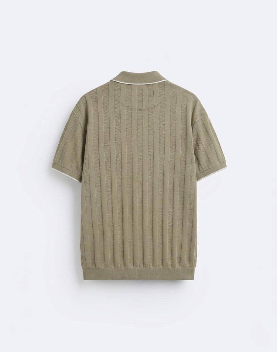 beige Zara Knitted Polo